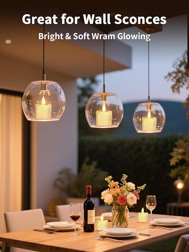 Rechargeable Flameless Tea Light Candles with Remote, 1.5"x2.2" Dripping Fake Electric Flickering Votive Candles for Anniversary Wedding Table Centerpiece Halloween Christmas Decor, Ivory White 6 pack