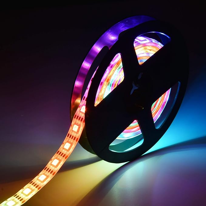 Yescom APP Control LED Strip Light 6.6ft Music Sync Color Changing WiFi Smart 120 LEDs Ambient Lamp Compatible with Alexa & Google Assistant for Bedroom Gaming Room