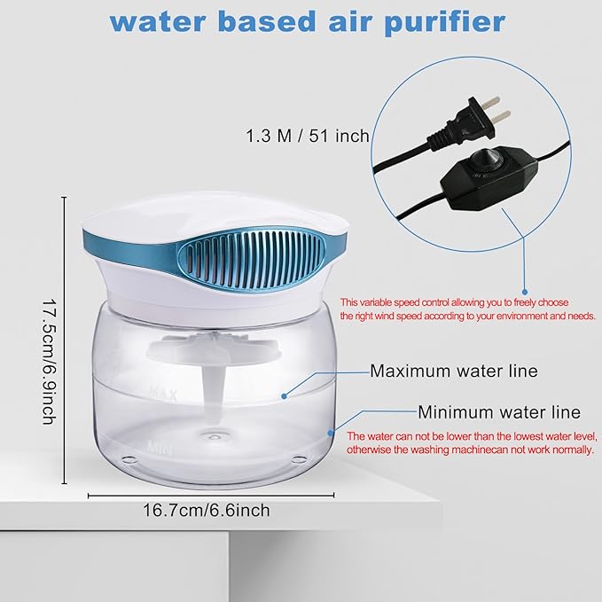 Water Air Purifiers for Home, Air Washer Aroma Diffuser, Rainbow Air Purifier, Air Washer Humidifier, Essential Oils Aroma Fresher With Night light for Home, Office, Bedroom