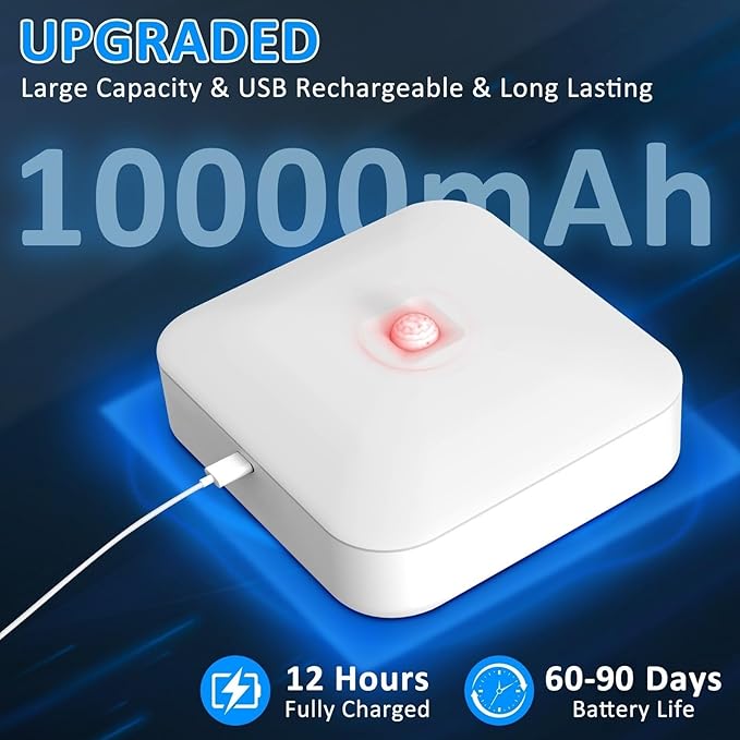 TOOWELL Waterproof Rechargeable Shower Light Indoor - 10000mAh Motion Sensor Closet Lights, Battery Operated Ceiling Light for Shower Closet Patio Pantry Hallway Porch Stair