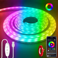 Neon Rope Lights，16.4ft RGB LED Strip Lights with App Control,Music Sync Flexible DIY Design,5V USB Powered Neon Lights for Bedroom,Gaming,and Party Decoration(with Adhesive Backing)