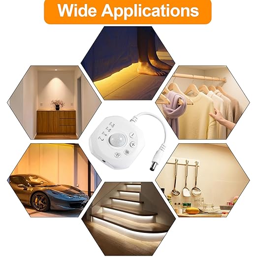 SUPERNIGHT Dimmer Switches for Led Lights, Pir Motion Sensor Switch for COB SMD5050 2835 Strip, DC 5-24V Dimming Controller for Gun Safe, Kitchen Cabinet, Pantry, Closet led Lighting