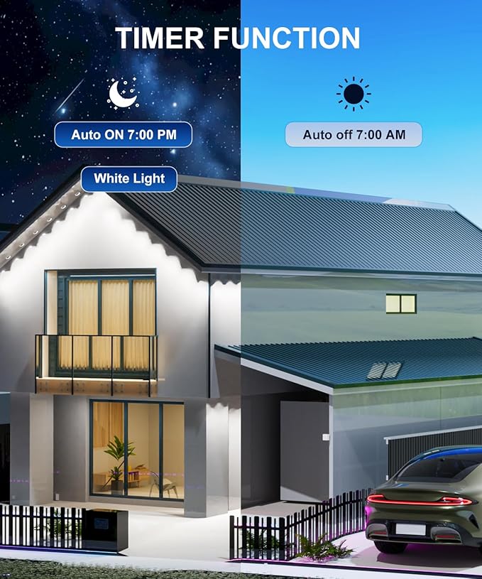 300Ft Permanent Outdoor Lights,Smart RGB Outdoor Lights with Remote APP Control, IP67 Waterproof Outside Light for House for Daily, Garden, TV Backlights, Christmas Decor