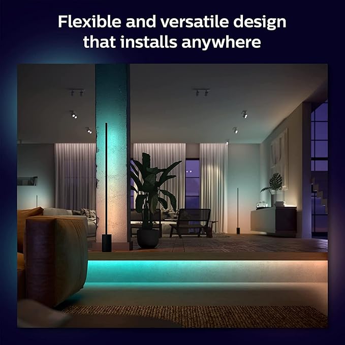 Philips Hue Indoor 6-Foot Smart LED Light Strip Base Kits with Plugs - Flowing Multicolor Effect - 2 Pack - Control with Hue App - Compatible with Alexa, Google Assistant and Apple HomeKit