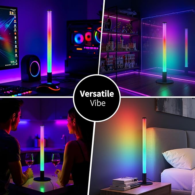 Led Light Bar with Music Sync, Color Changing TV Backlight App & Remote Control, IC+RGB & W Smart RGB Light Bar with Charging Head, Led Lights for TV, PC Room Monitor Backlight Gaming Accessories