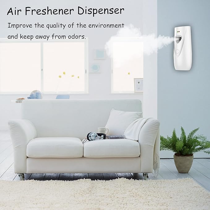 Automatic Air Freshener Dispenser, Wall Mounted/Standing Air Freshener Spray Dispenser, Aerosol Fragrance Dispenser is Suitable for Hotel, Bedroom, Bathroom,Office, Commercial Place(White-03)