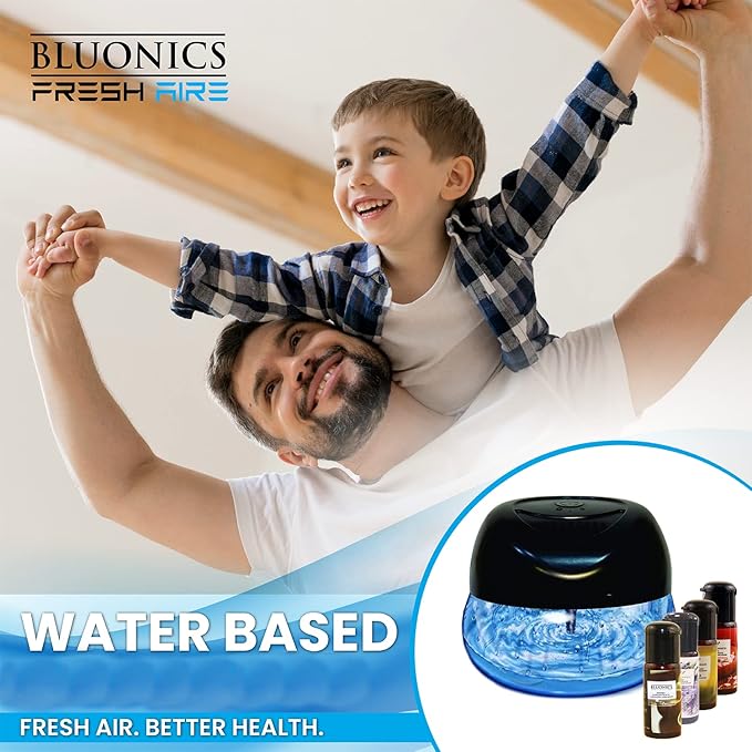 Bluonics Fresh Aire 4-Pack Water Air Washer, Air Revitalizer & Freshener with 4 Fragrance Bottles, 7-Color LED Night Light & White Noise Feature