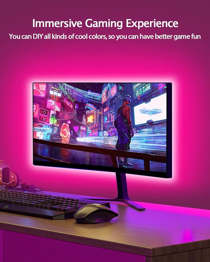 Daymeet TV LED Backlight, 9.8ft for TV Behind 32-60 inch TV Led Lights for Monitor Backlight RGB Led Light Strip, USB Powered Lights with Remote Music Sync Bluetooth APP Control