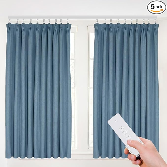 Bacocoo Electric Motorized Curtain Rail Track with Remote Control, Smart Curtains System Smartphone App Control Applicable for Home/Office. Automatic Curtain Opener 7.08-13.78ft.