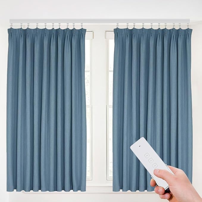 Smart Electric Curtain Track, Motorized Opener Curtain Rail with Remote Control & WIFI Integration, Fits 7.08-13.78ft Tracks, Compatible with Alexa, Google