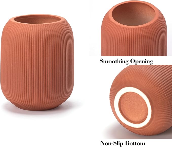 Modern Ceramic Vase Set 3 Small Flowers Decorative Vase Farmhouse Home Living Room Dining Table Room Desk Pottery