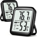Antonki 2 Pack Room Thermometer for Home, Hygrometer Indoor Humidity Meter Gauge, Digital Temperature and Humidity Monitor Sensor for House, Terrarium, Incubator, Greenhouse - Battery Included
