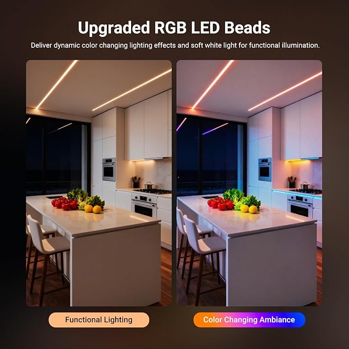 NEEWER 9.84ft/3m LED Strip Lights Front Lit, Smart AI RGB Cuttable Neon Rope Light, App Control Color Changing, Bedroom Gaming Room Home Indoor Wall Decor, Compatible with Google Assistant Alexa, NS01