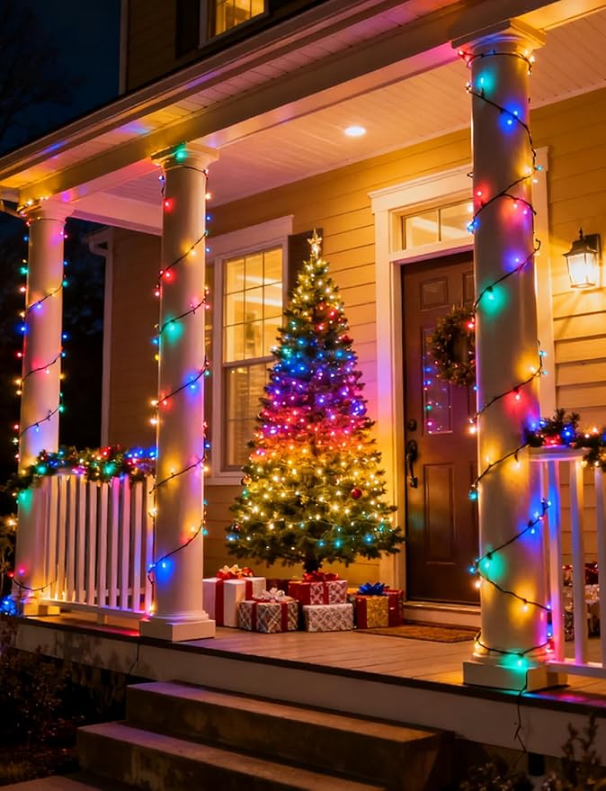 Fairy Lights 9.8FT 120LED, Battery Operated Firecracker Cluster String Lights, Multicolor Twinkle Light with Remote, Waterproof LED Light for Christmas Tree Party Bedroom Window DIY Decor