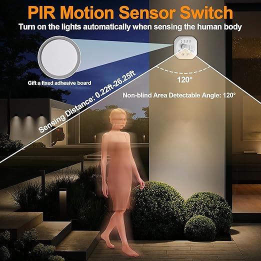 SUPERNIGHT Dimmer Switches for Led Lights, Pir Motion Sensor Switch for COB SMD5050 2835 Strip, DC 5-24V Dimming Controller for Gun Safe, Kitchen Cabinet, Pantry, Closet led Lighting