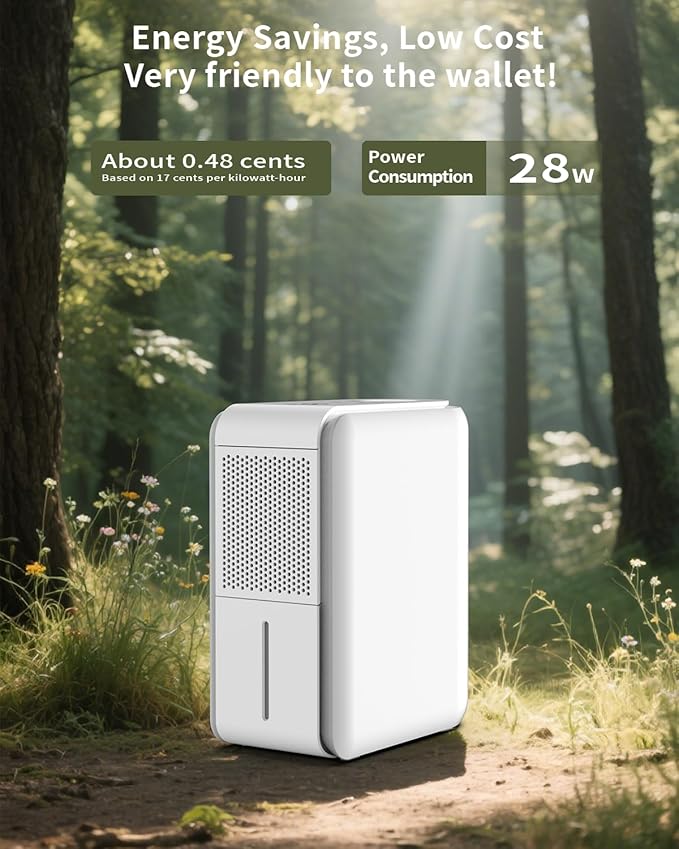 3 in 1 Dehumidifier, Humidifier & Aroma Diffuser with Air Combo One - 39Oz, Small Auto Purifier Humidity Control Quiet 27db Multifuctional Colorful Mist,for Bedroom/Bathroom/Bome/Basement(350 sq.ft)