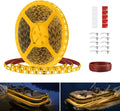 Pontoon LED Strip Lights, 12V 5M/16.4FT Waterproof Marine LED Light Boat Interior Lights, Boat Deck Light for Pontoon Fishing Boats, Extension Cable Included (Amber)