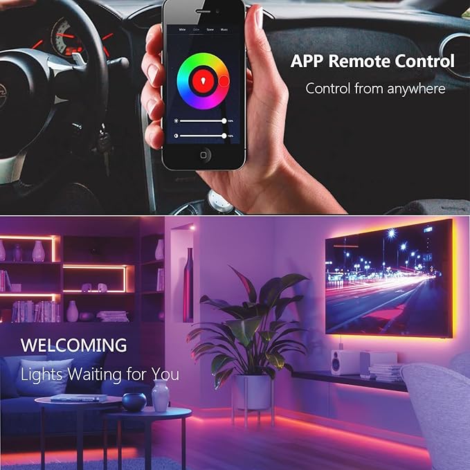 RGB Under Cabinet Lighting Strips Plug in LED Closet Light with Alexa,Google Home,Smart APP,Remote Control,12V Under Counter Light Fixtures Dimmable for Kitchen,Shelf,Linkable Light Bars,3pcs