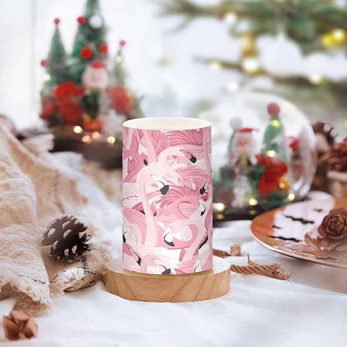Pink Flamingos Flameless Candles Color Changing LED Candles with Remote Control Battery Candles for Outdoor and Indoor Home and Room Decoration, 3'' x 4''/5'' Set of 2 Pieces