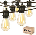 Outdoor String Lights Waterproof, 50ft Patio String Ligths for Outside with 17 (2 Spare) Replaceable E12 Bulbs Shatterproof, 2700K Warm White Great for Balcony, Gazebo, Yard, Porch
