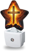Easter Cross Night Lights Plug Into Wall,Fire Stone Dusk to Dawn Light Sensor Night Light for Kids, Energy Efficient Sleep Friendly Lamp for Bedroom Bathroom Nursery