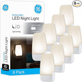 GE LED Night Light, Plug-in, Dusk to Dawn Sensor, Warm White, Ambient Lighting, Ideal Nightlight for Kids, Adults, Bedroom, Bathroom, Nursery, Hallway, Kitchen, 46478, 8 Pack