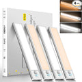 7.9inch Under Cabinet Lighting,1400mAh with Motion Sensor,34LED 3Color Temperature,Closet Lights Motion Sensored, USB-C Charging,Durable And easy-to-install Magnetic Cabinet Light,staircases,-4Pack