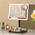 FUNTOUCH Vanity Mirror with Lights for Women Girls, Makeup Mirror Christmas Birthday Gifts for Adult Teen Kid,Detachable 10X Magnification for Vanity Desk Tabletop, Black