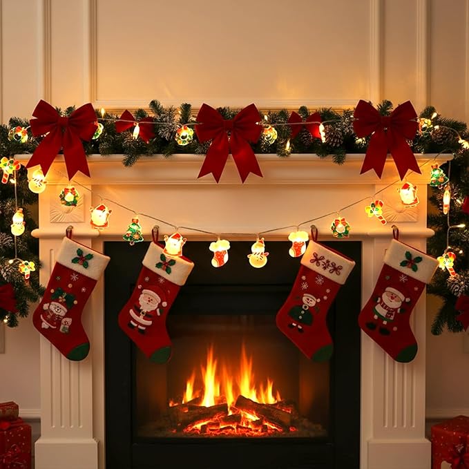 Christmas String Lights,10FT 20LED New Year Lights USB & Battery Operated (Not Included) 2026 Cute Christmas Fairy Lights, 2 Flashing Modes for Christmas Tree Decor Indoor Outdoor,Home,Party,Wedding
