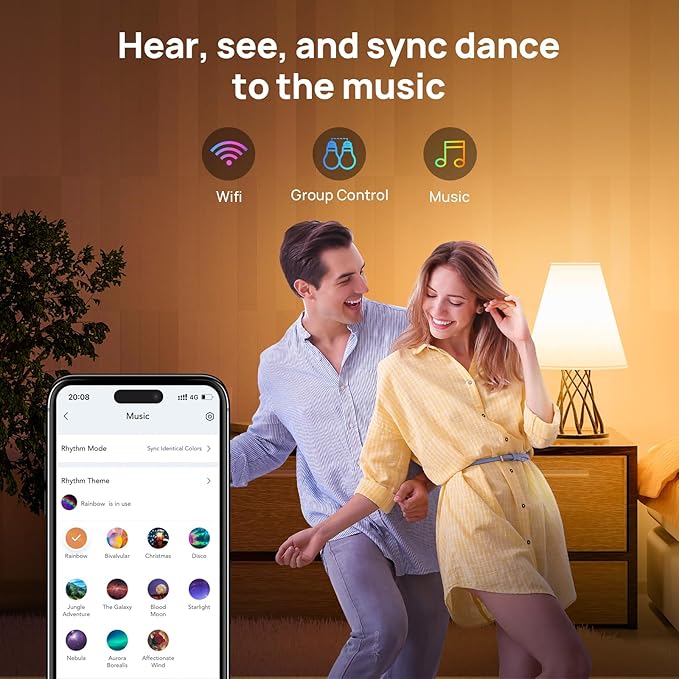 Consciot Smart Light Bulbs, WiFi Color Changing LED Light Bulb, A19 E26 RGBTW Light Bulbs That Works with Alexa/Google Home/Apple Home/Siri, Music Sync, 60W Equivalent Bluetooth Light Bulb, 1 Pack