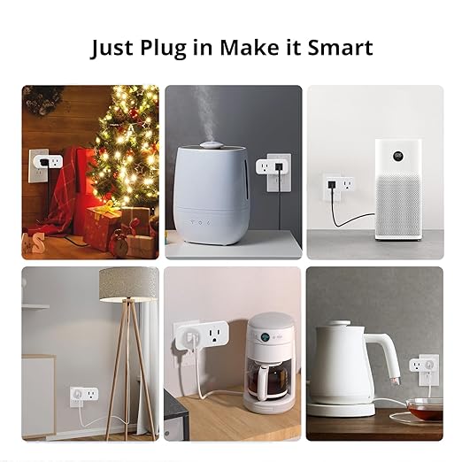 Ewelink 16a WiFi Smart Plug, App Remote Control Timer Outlet Power Socket with 2.4Ghz Transmitter, 2-in-1 Compact Design, Compatible with Alexa,Google Home, SmartThings
