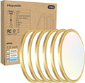6PACK LED Flush Mount Ceiling Light, 3CCT Selectable 3000K-4000K-6500K & 100W Equivalent Modern Kitchen Recessed Ceiling Lamp 15W 1500Lm 7.5 Inch for Bathroom Closet Laundry Bedroom