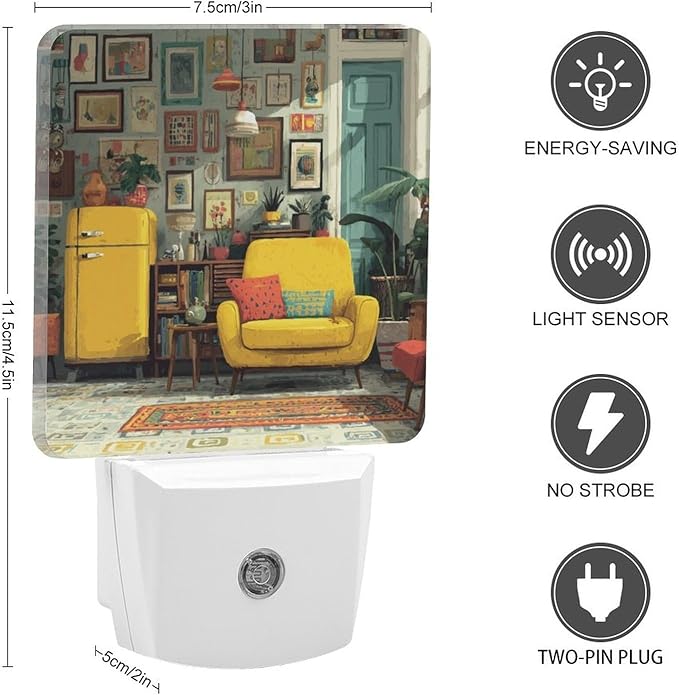 LED Night Light, Vital Interior Smart Sensor Night Lights Plug Into Wall with Auto Dusk to Dawn, Soft Glow Nightlight for Bedroom, Bathroom, Hallway, Stairway
