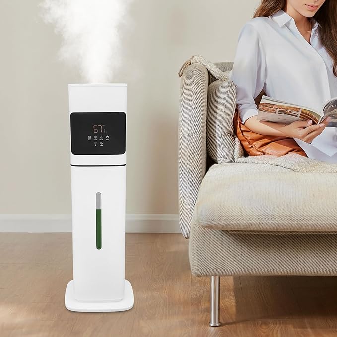 8L Smart Humidifier for Bedroom Large Room, Ultrasonic Humidifier with Remote Control Timer and Humidity Settings, Essential Oil Tray and Quiet Operation for Home Office