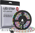 BTF-LIGHTING WS2812B ECO RGB LED Strip,UL Listed,Individually Addressable,16.4FT 60LED/m 300Pixel DC5V 5050SMD,Alloy Wire Flexible 3M Tape for DIY Chasing Color Project IP30(No Adapter or Controller)