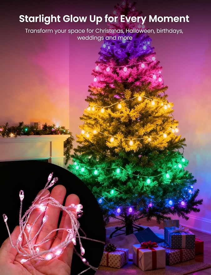 Fairy Lights 32.8FT 400LED, USB Powered Firecracker Cluster String Lights, Multicolor Twinkle Light with Remote, Waterproof LED Light for Christmas Tree Party Bedroom Window DIY Decor