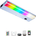 Hardwire Under Cabinet Lights Hardwired or Plug in Tasking Lighting White & RGB Color Changing Dimmable with Remote, Alexa, Google Enabled, Smart Under Counter Lighting Fixture for Kitchen (18 Inch)