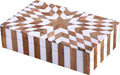 Handicrafts Home Handmade Decorative Storage Box with Lid, Wood & Resin Inlay Geometric Star Design, Coffee Table Storage Box, Remote Control Holder, Keepsake, Wooden Organizer for Home Decor- 8x5x2