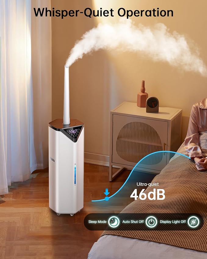 5Gal Smart Humidifier Large Room up to 2800ft², 1000mL/h, APP & Remote Control, 180° Auto Rotating Nozzle, 24H Timer, 60H Supersized Cool Mist Humidifiers for Whole House Home Office Plants