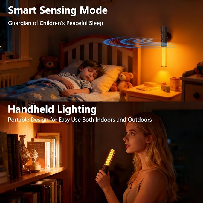 Koopala Auto-On Motion Detection Night Lamp - 3 Customizable Modes, Battery Operated LED Light for Dark Spaces (Set of 2)