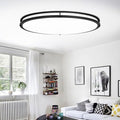 DLLT Flush Mount LED Ceiling Light: 32 Inch 5CCT (3000K-6000K) & Dimmable Ceiling Light Fixtures for Bedroom Hallway - 45W Modern Black Super Bright Kitchen Lighting Fixtures Ceiling