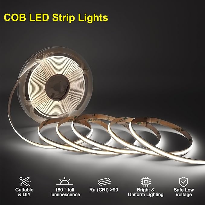 Intelligent Motion Sensor LED Stair Light Kit with Main Wire& Daylight Sensor, Step by Step Control 47.2 Inches Cuttable LED Strip Lights Indoor with Remote (16 Stairs,6000K)