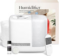 Evaporative Humidifier for Bedroom (No Mist) – Dishwasher Safe, No White Dust, Smart Remote with Sensor, Red Sleep Light, White Noise, Nursery Humidifier with 2.5L Tank, 2 Filters & Aroma Kit