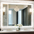 48”x 36” Bathroom Led Vanity Mirror with 3 Colors Light, Dimmable Touch Switch Control, Anti-Fog Wall Mounted Makeup Mirror for Wall (Horizontal)
