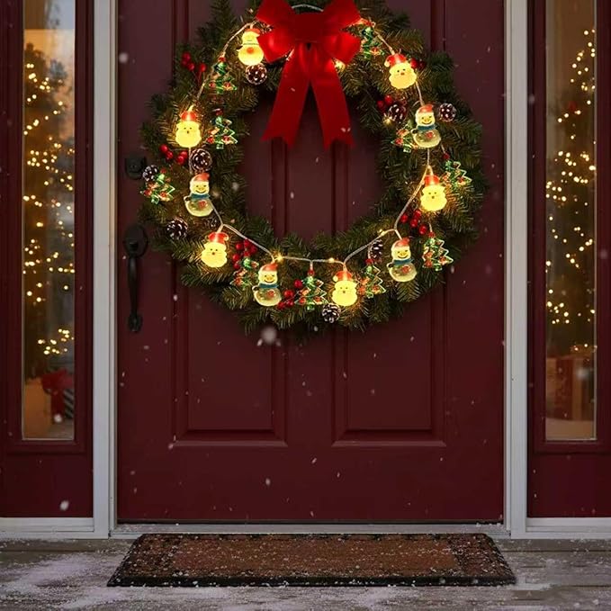 Christmas String Lights,10FT 20LED New Year Lights USB & Battery Operated (Not Included) 2026 Cute Christmas Fairy Lights,2 Flashing Modes for Christmas Tree Decor Indoor Outdoor,Home,Party,Wedding