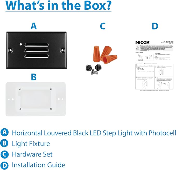 STP2 Horizontal Louvered Black LED Step Light (STP2L120HBK)