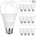 12-Pack Dusk to Dawn Light Bulbs Outdoor, 10W (75W Equivalent) E26 A19 LED, 3000K Soft White, 1100LM, Auto On/Off Sensor Bulb for Porch, Garage, Patio & Security