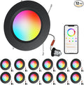 Black 5/6inch Color Changing LED Can Lights,12Pack Retrofit LED Recessed Lighting,13W 1050LM Smart Recessed can Light,Compatible with Alexa,Bluetooth APP Control,for Bedroom Kitchen Livingroom