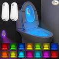 Toilet Night Light Motion Sensor,8 Color Changing USB-C Rechargeable Toilet Bowl Light for Bathroom Accessories,Splash-Proof Nightlight for Bathroom Hallway Stairs, Stocking Stuffers Gadget for Men