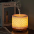 Essential Oil Diffuser -280ml Ceramic Diffuser for Large Room&Commercial Use, 2.4MHz Cool Mist Humidifier & Independent Decorative Light & Aromatherapy Diffuser, Pulse&Continuous Mist, Timer, Auto-Off